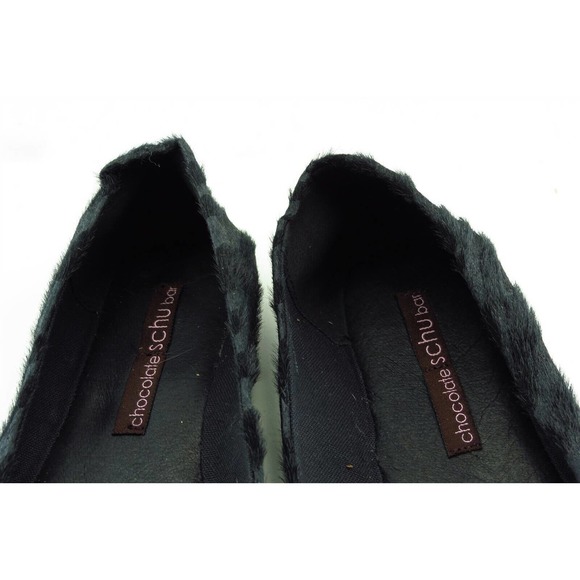Chocolate Schubar Size 39 M Black Round Toe Flats Fabric‎ Women - Picture 3 of 7